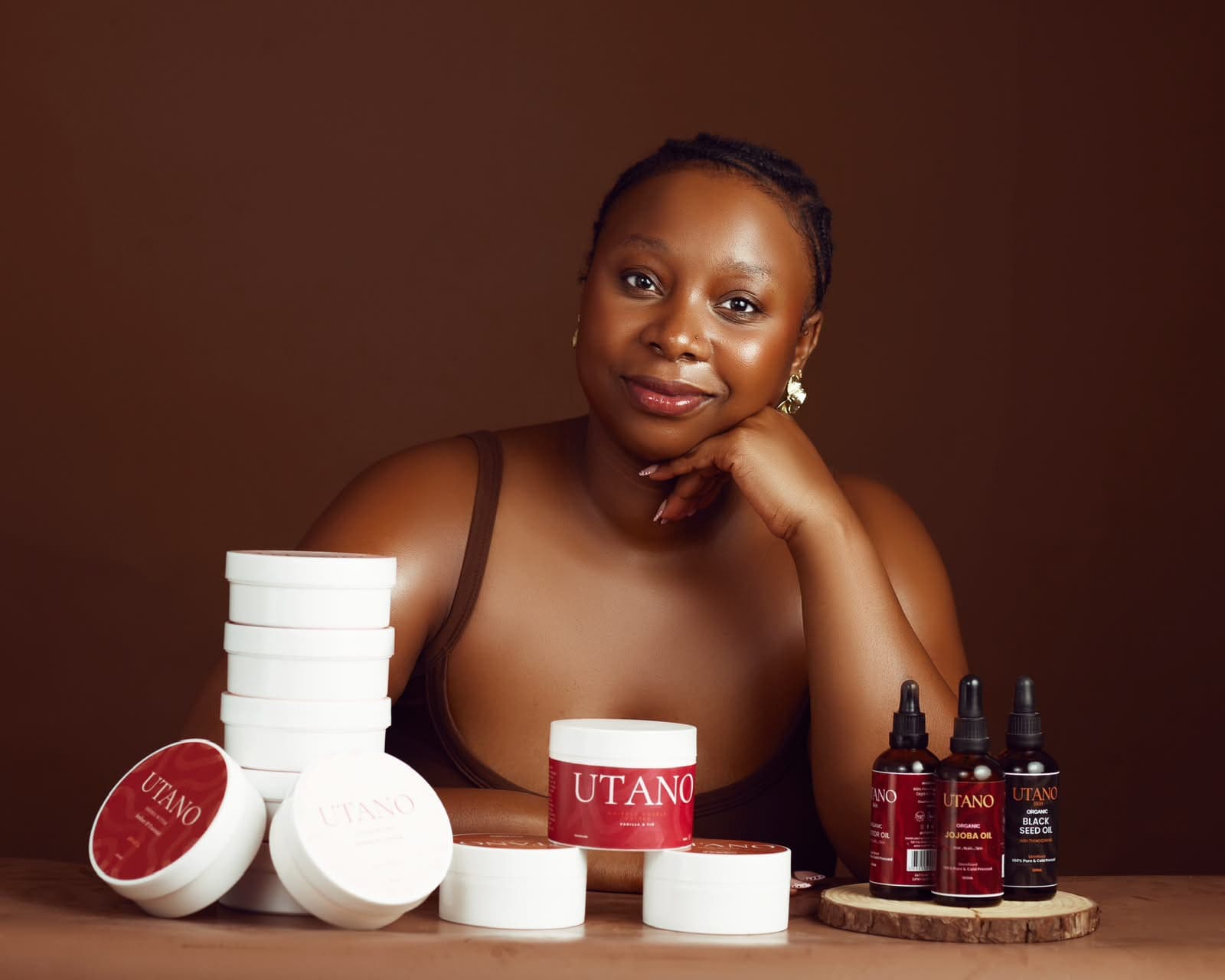UTANO body butters and oils with the maker